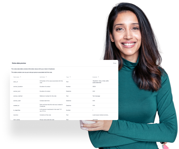 social worker with casebook